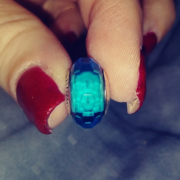 Pandora Lake blue murano glass bead. - Picture 4 of 5